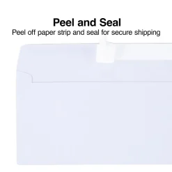 Staples QuickStrip EasyClose Self Seal #10 Business Envelopes, 4 1/8" x 9 1/2", White, 100/Box (ST50307-CC)* Business