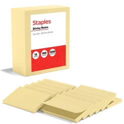Outlet Recycled Notes, 3" x 5", Sunshine Collection, 100 Sheet/Pad, 12 Pads/Pack (S-35YR12/52571) Sticky Notes