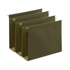 Staples Reinforced Box-Bottom Hanging File Folders, 3" Expansion, 1/5-Cut Tab, Letter Size, Standard Green, 25/Box Online