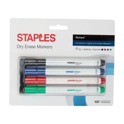Staples Remarx Dry Erase Markers, Bullet Point, Assorted, 4/Pack (29329) Best