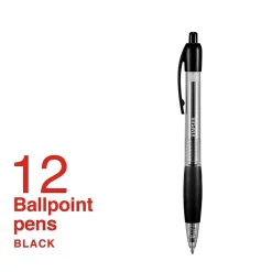 Staples ® Retractable Ballpoint Pens, Medium Point, 1.0mm, Black Ink, Dozen (50793-CC) Sale