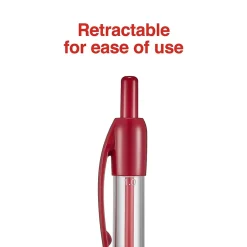 Staples Retractable Ballpoint Pens, Medium Point, Red Ink, Dozen (50792) Outlet