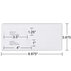 Staples Security Tinted #9 Double Window Envelopes, 3 7/8