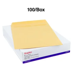 Staples Self Seal Kraft Catalog Envelopes, 9.5
