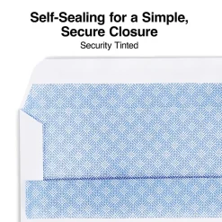 Staples Self Seal Self Seal Security Tinted #10 Double Window Envelopes, 4 1/8" x 9 1/2", White, 500/Box (ST28730-CC)* Security Tinted