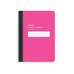 Staples Small Composition Notebook, 5" x 7", College Ruled, 80 Sheets, (ST24491) Pink New