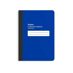 Staples Small Composition Notebook, 5" x 7", College Ruled, 80 Sheets, (ST24490) Blue Hot