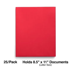 Staples Smooth 2-Pocket Paper Folder, , 25/Box (27532-CC) Red