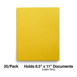 Staples Smooth 2-Pocket Paper Folder, , 25/Box (27538-CC) Yellow Outlet