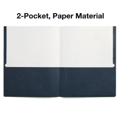 Staples Smooth 2-Pocket Paper Folder, , 25/Box (27539-CC) Navy Discount