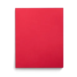 Staples Smooth 2-Pocket Paper Folder with Fasteners, , 25/Box (50772/27540-CC) Red Hot