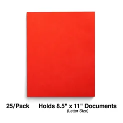 Staples Smooth 2-Pocket Paper Folder with Fasteners, , 25/Box (50775/27543-CC) Orange Clearance