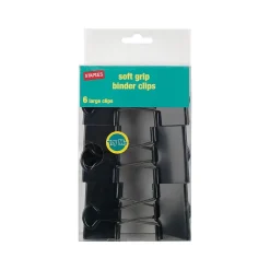 Staples Soft Grip 2" Binder Clips, Large, Black, 6/Pack (13726) Online