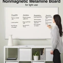 Sale Standard Durable Melamine Dry-Erase Whiteboard, Aluminum Frame, 5' x 3' (52676/28326) Dry Erase