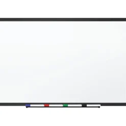 Online Standard Durable Melamine Dry-Erase Whiteboard, Black Aluminum Frame, 4' x 3' (52681/28681) Dry Erase