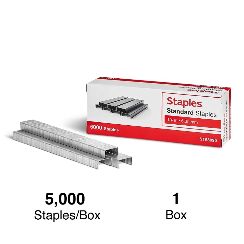 Staples Standard , 1/4" Leg Length, 5000 /Box (TR58090) New