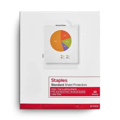 Staples Standard Weight Sheet Protector, 8.5" x 11", Clear, 50/Box (10519-CC) Best