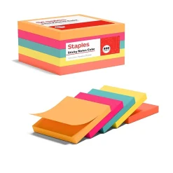 Hot Stickies Standard Notes, 3" x 3" Assorted, 400 Sheets/Pad, 1 Pad/Pack (S-33BRC/52557) Sticky Notes