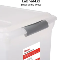 Staples Store & Slide Plastic File Box Latching, Letter/Legal Size, Clear (140167/139997) Clearance