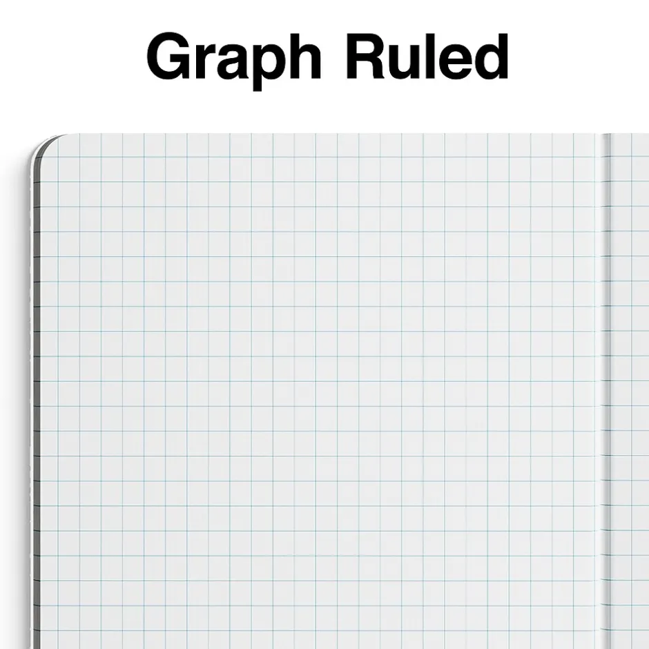 Staples 1-Subject Composition Notebook, 7.5" x 9.75", Graph Ruled, 80 Sheets, Black, 24/Carton (20075CT) New
