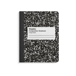 Staples 1-Subject Composition Notebooks, 7.5" x 9.75", College Ruled, 100 Sheets, , 4/Pack (ST58371C) Black Online
