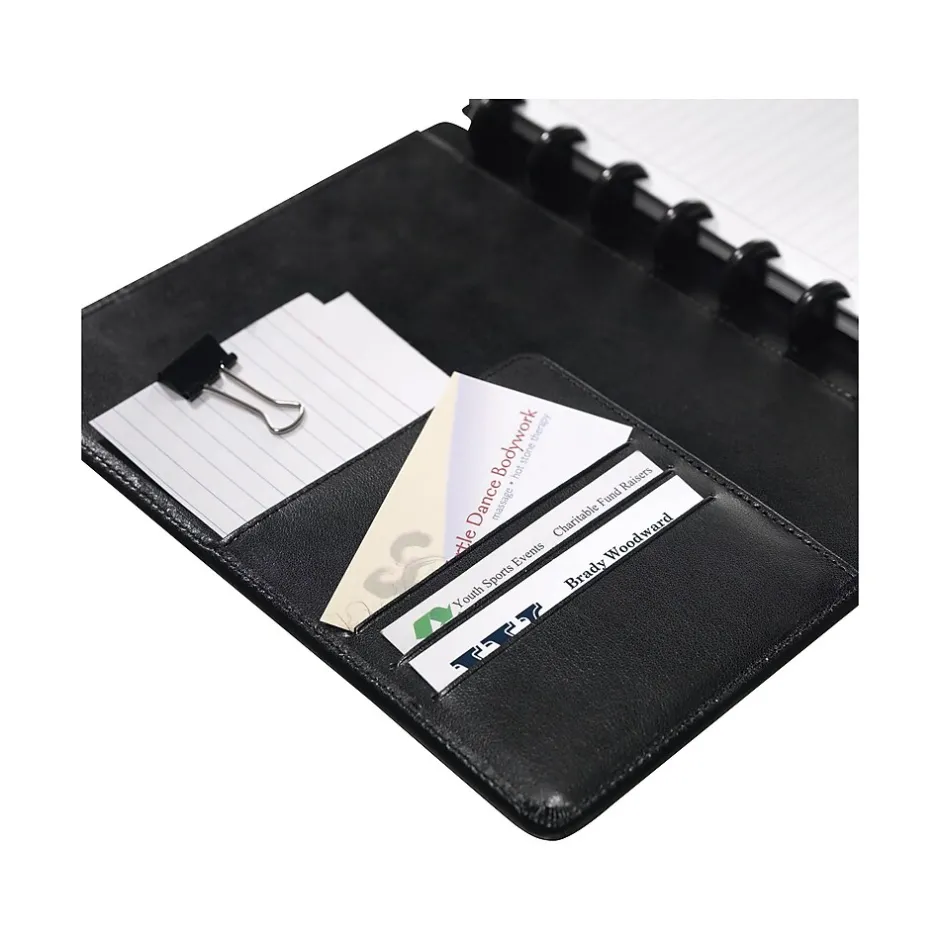 Staples 1-Subject Customizable Notebook, 6.75" x 8.75", Narrow Ruled, 60 Sheets, Black (20000) New