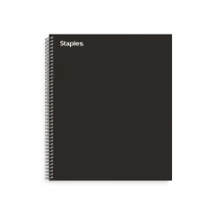 Staples 5-Subject Notebook, 8.5" x 11", College Ruled, 200 Sheets, Black (TR58363) Outlet