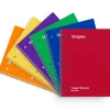 Staples 1-Subject Notebooks, 8" x 10.5", Wide Ruled, 70 Sheets, Assorted Colors, 6/Pack (ST11667C) Clearance