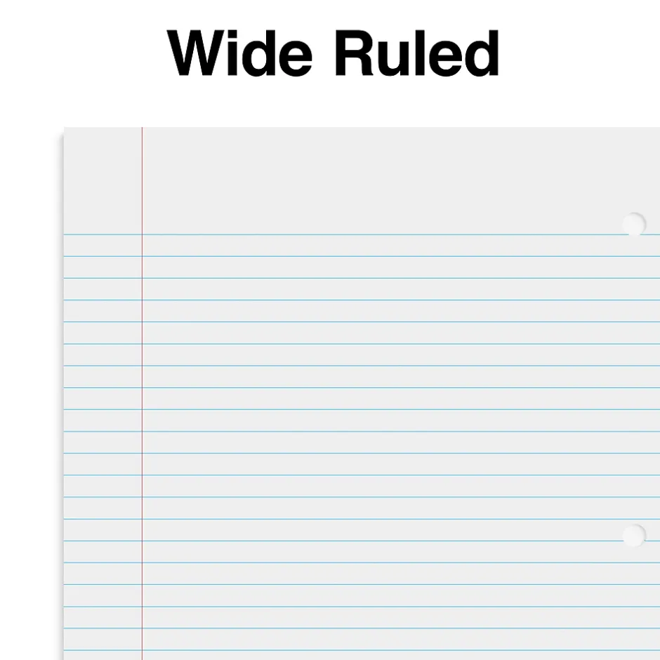 Staples 1-Subject Notebooks, 8" x 10.5", Wide Ruled, 70 Sheets, Assorted Colors, 6/Pack (ST11667C) Clearance