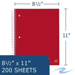 Staples 5-Subject Subject Notebooks, 8.5" x 11", College Ruled, 200 Sheets (11197) Outlet