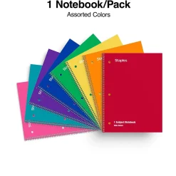 Staples ® 1-Subject Subject Notebooks, 8