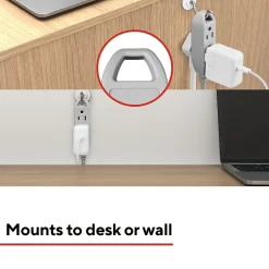 Extension Cords<Staples TECH 25' Extension Cord, 3-Outlet, 16 AWG, Gray, 2/Pack (ST62346)