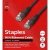 Ethernet Cables<Staples TECH 14 ft. Cat 5E Ethernet Cable, Male to Male, Gray (ST62449)