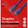 Ethernet Cables<Staples TECH 25 ft. Cat-6 Ethernet Cable, Male to Male, Blue (ST62451)