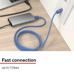 Ethernet Cables<Staples TECH 25 ft. Cat-6 Ethernet Cable, Male to Male, Blue (ST62451)