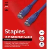 Ethernet Cables<Staples TECH 14 ft. Cat-6 Ethernet Cable, Male to Male, Blue (ST62455)