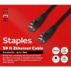 Ethernet Cables<Staples TECH 50 ft. Cat-6 Ethernet Cable, Male to Male, Black, 10/Pack (ST62459)