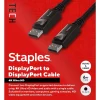 Ethernet Cables<Staples TECH 6 ft. Display Port to Display Port Audio/Video Cable, Male to Male, Black (ST62469)