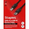 Usb Cables<Staples TECH 6 ft. USB-A to USB-B 2.0 Cable, Male to Male, Black (ST62438)