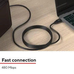 Usb Cables<Staples TECH 6 ft. USB-A to USB-B 2.0 Cable, Male to Male, Black (ST62438)