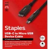 Usb Cables<Staples TECH 3.3 ft. USB-C to Micro USB Type-B Audio/Video Cable, Male to Male, Black (ST62445)