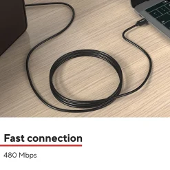 Ethernet Cables<Staples TECH 6 ft. USB-C to USB-B 2.0 Cable, Male to Male, Black (ST62444)