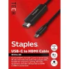 Ethernet Cables<Staples TECH 6 ft. USB-C to HDMI Audio/Video Cable, Male to Male, Black (ST62472)