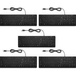 Staples TECH Keyboard, Black, 5/Pack (ST62600-5pk-VB)* Keyboards