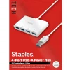 Usb Hubs<Staples TECH 4-Port USB 3.0 Hub, White (ST62380)