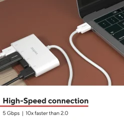 Usb Hubs<Staples TECH 4-Port USB 3.0 Hub, White (ST62380)