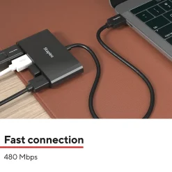 Usb Hubs<Staples TECH 4-Port USB 2.0 Hub, Black (ST62379)