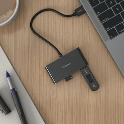 Usb Hubs<Staples TECH 4-Port USB 2.0 Hub, Black (ST62379)