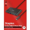 Usb Hubs<Staples TECH 4-Port USB 3.0 Hub, Black (ST62372)
