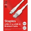 Staples TECH USB-C to USB-A Charging Cable, 6.5 ft., White (ST62338)